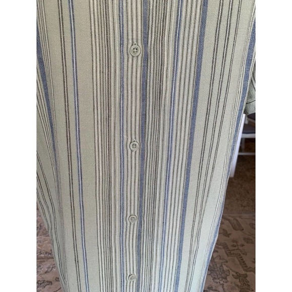 Anthropologie Cloth & Stone Dress Sz Small Green Short Sleeve Buttons Hi Lo Hem - Picture 6 of 12